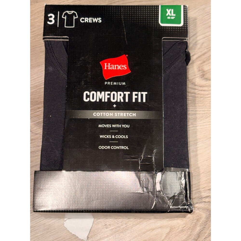 Hanes Comfort Fit 3 Tagless‎ T Shirts, Odor Control Wicking Fabric Size XL NEW